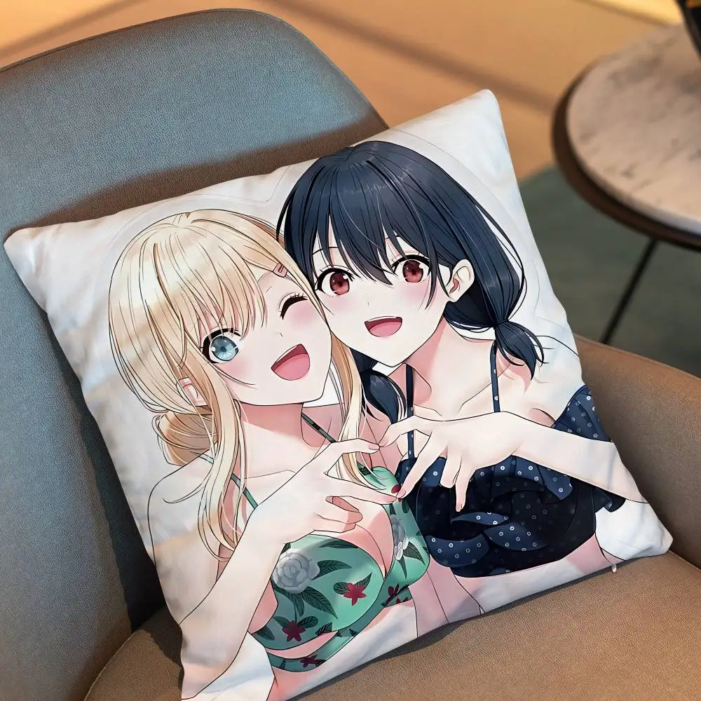Umi Asanagi I Made Friend with Print Throw Pillow Cover Square Cushion Case for Living Room Bedroom Decor