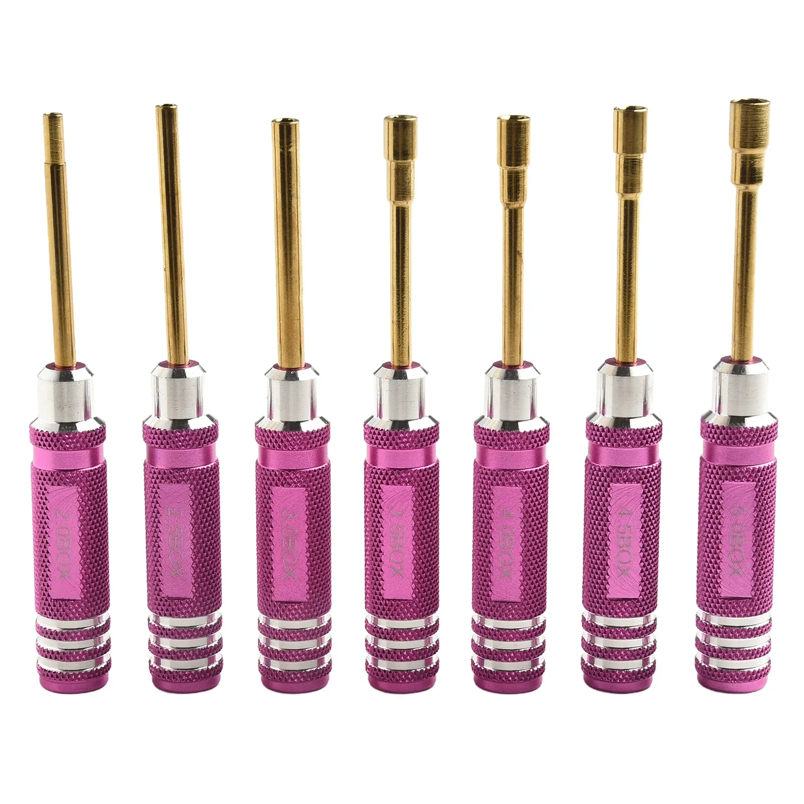 7Pcs Hexagonal Screwdriver Set High-quality Aluminum Alloy 2.0/2.5/3.0/3.5/4.0/4.5/5.0mm Aviation Model Tools For RC Models