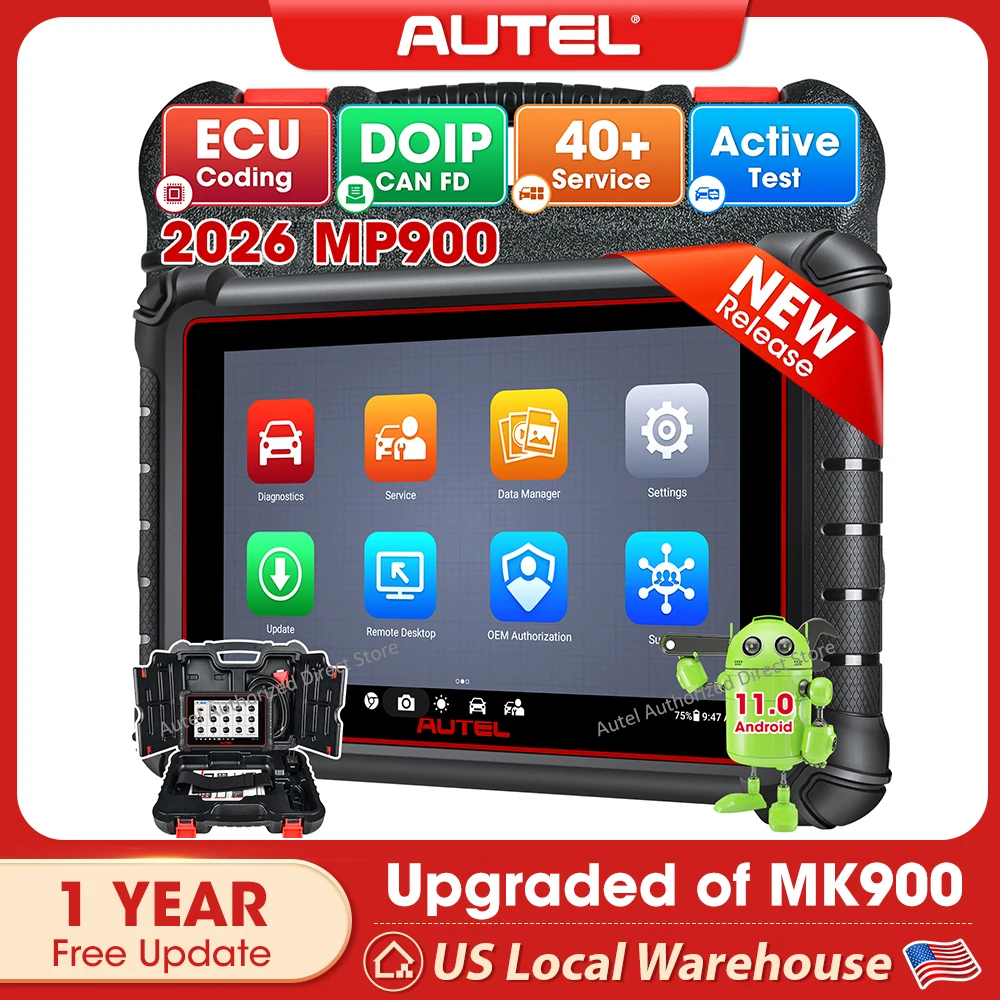 

Autel MaxiPRO MP900 MP900E Car Diagnostic Tool OBD2 Automotive Scanner Adcanced ECU Coding, 40+ Services, CAN FD &DoIP, PK MK900