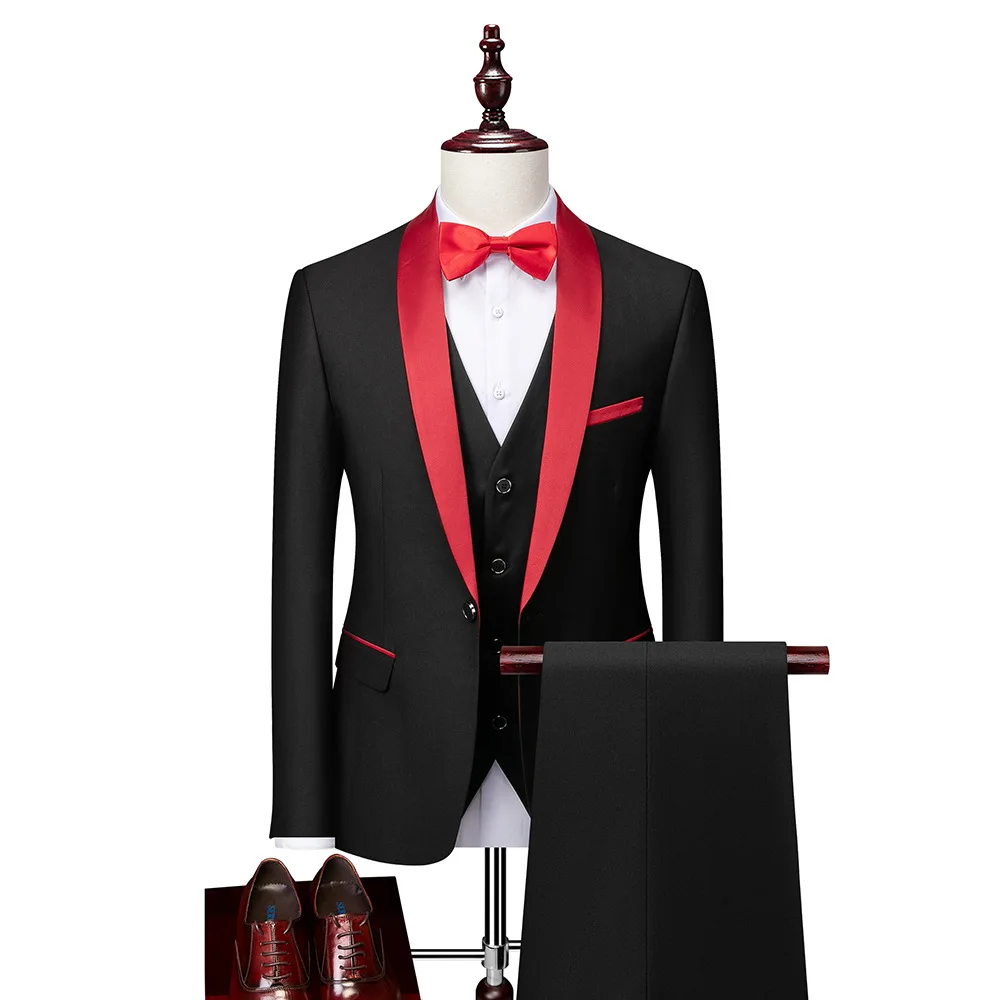 

Men's 3 Pieces Suit Elegant Solid One Button Slim Fit Single Breasted Party Blazer Vest Pants Set