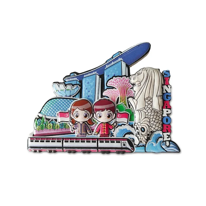 Handmade Singapore Landmark Fridge Magnet Merlion Supertree Cityscape Refrigerator Sticker Tourist Souvenir Home Decoration