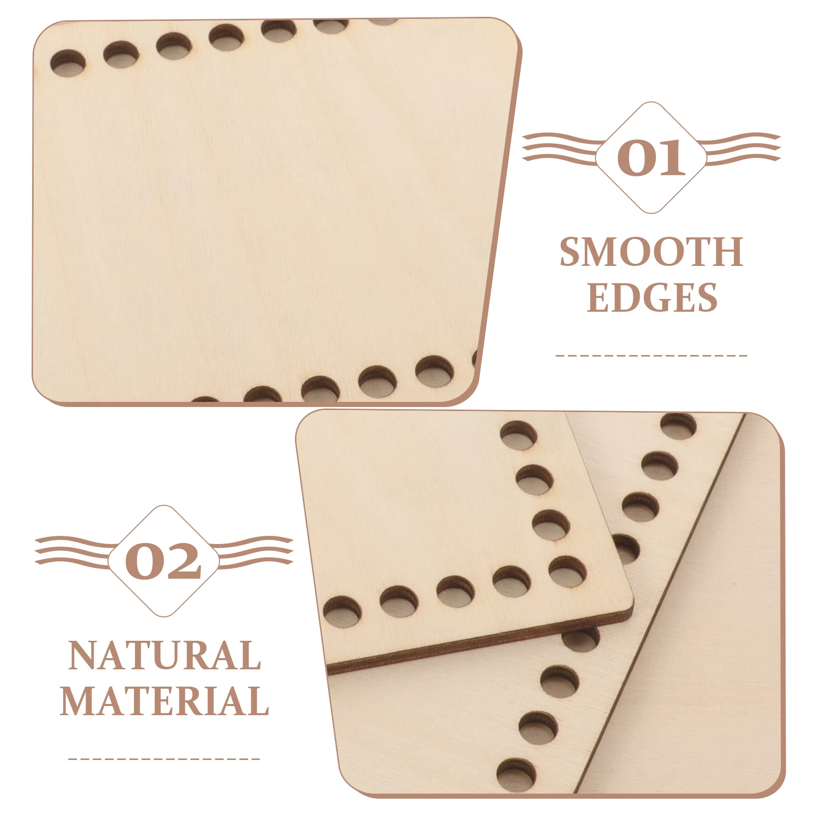 

3pcs Wooden Crochet Basket Base Sturdy Natural Wood Bottom For Diy Bag Weaving Craft Supplies Durable Easy Diy Yarn Project