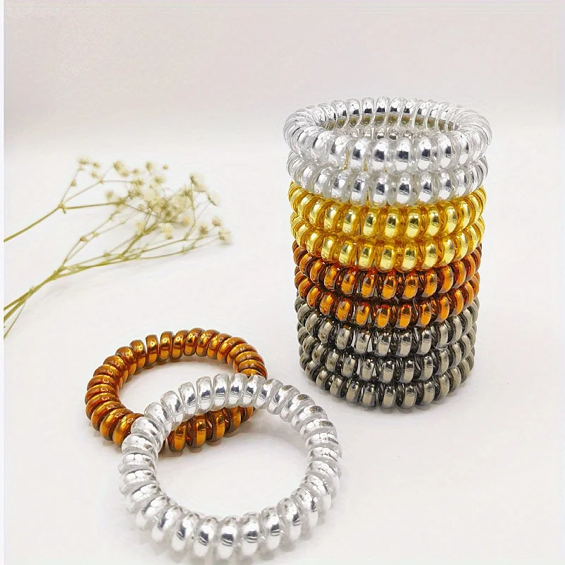 

5Pcs Fashionable Shining Phone Line Hair Accessories Minimalist Headband Rubber Band Hair Accessories