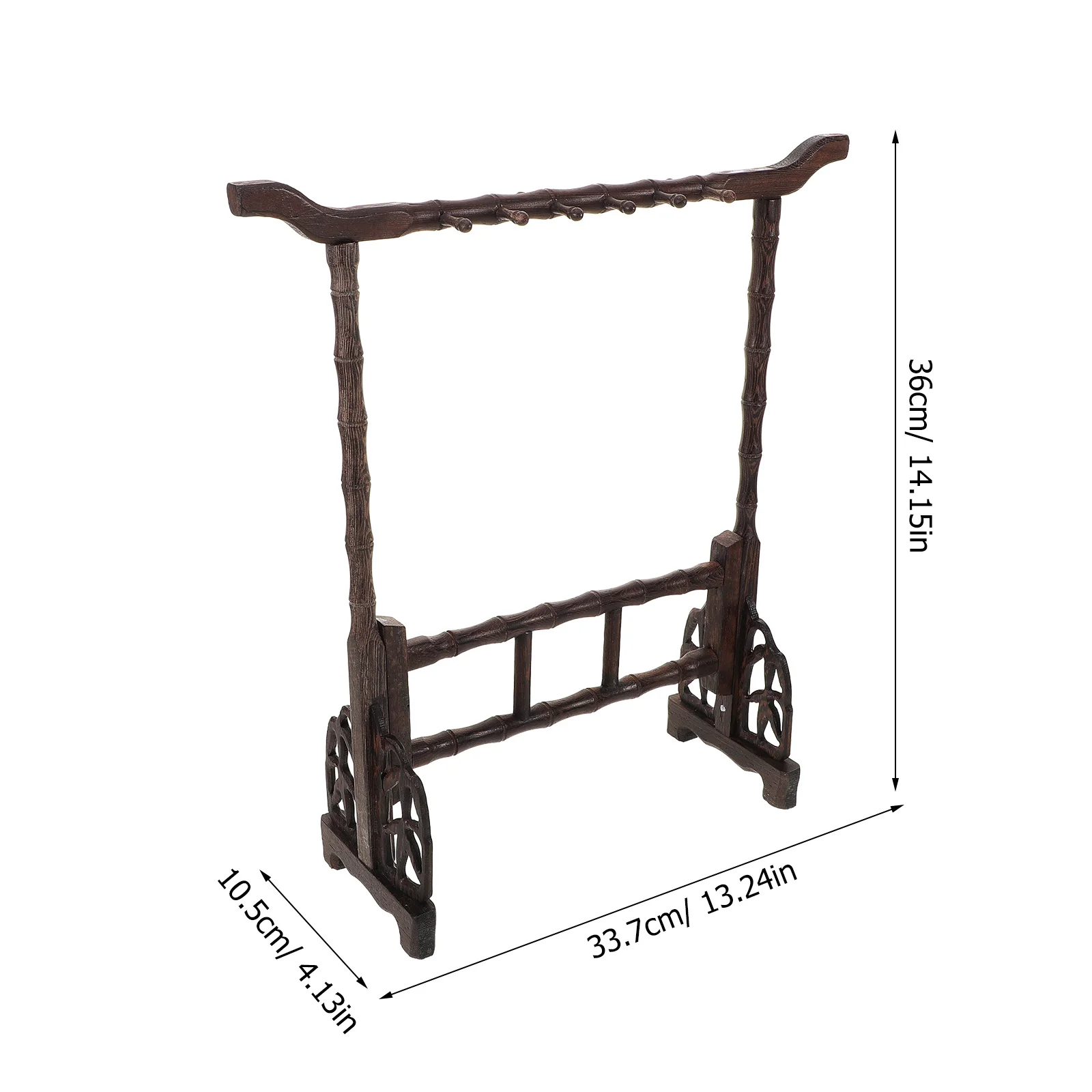 Calligraphy Brush Holder Bamboo Pen Hanging Rack 12-Pen Capacity Handcrafted Desktop Display Stand for Office School Decor