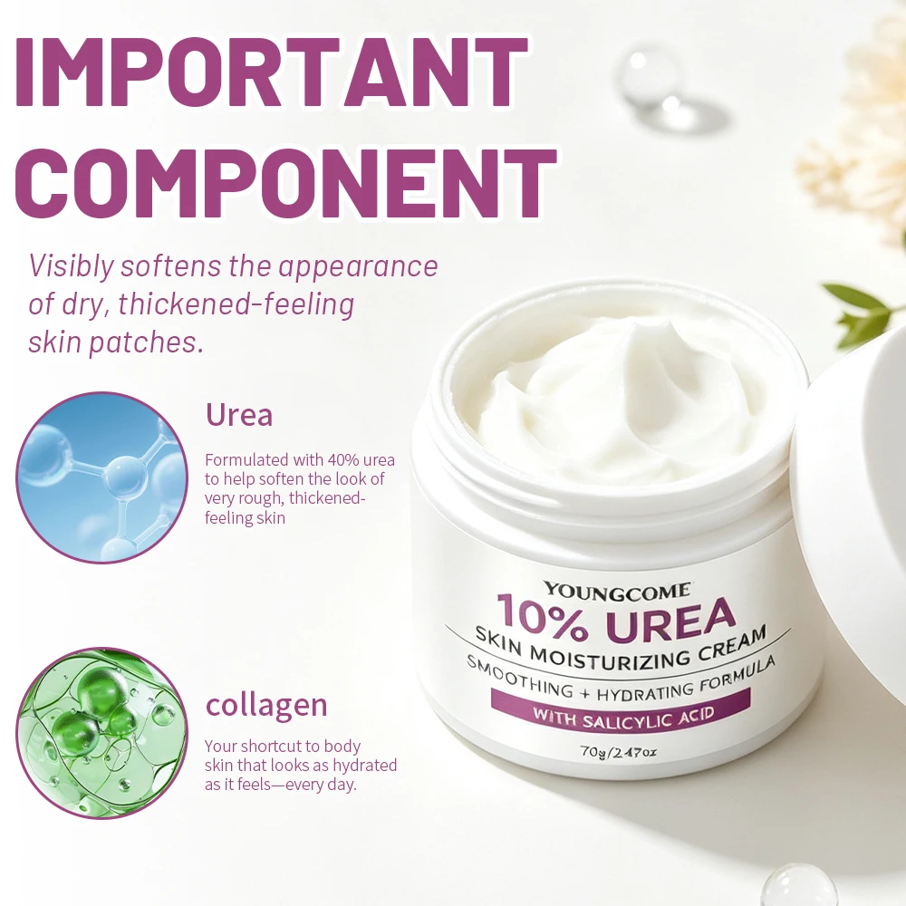 Feuchtigkeitscreme YOUNGCOME 10% Urea Hautcreme mit Salicylsäure, langanhaltende Feuchtigkeitsbarriere, Unterstützung der Körperpflege, feuchtigkeitsspendend – Detail 3