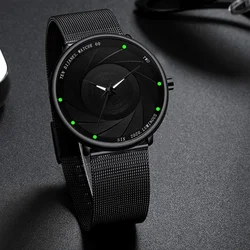 Montre-bracelet à quartz ultra fine pour homme, acier inoxydable, ceinture en maille, mode minimaliste, montre d'affaires, nouveau, 2023