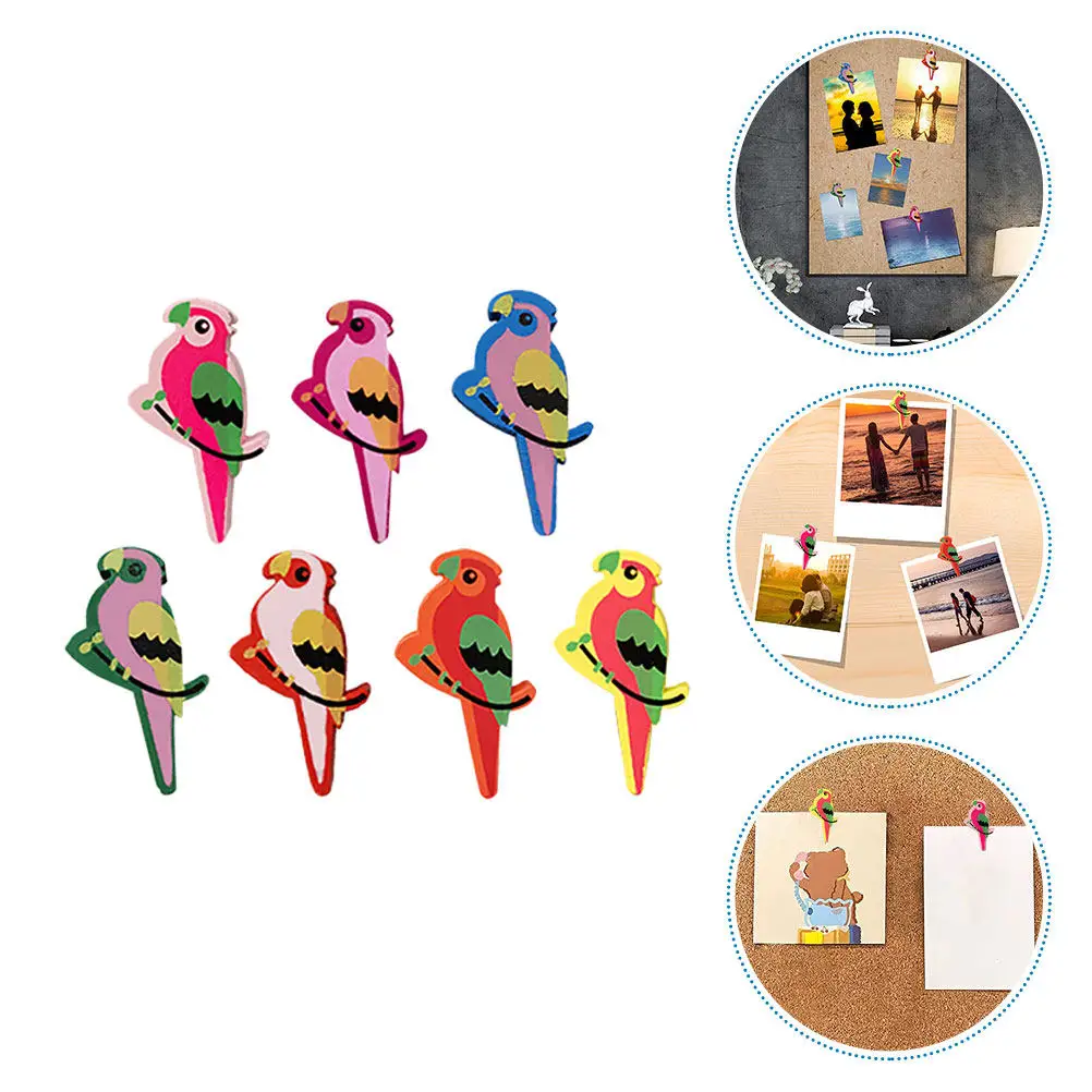 30Pcs Bird Design Wooden Push Pins Decorative Thumb Tacks for Cork Board Bulletin Board Photo Wall Map Display Kawaii Aesthetic