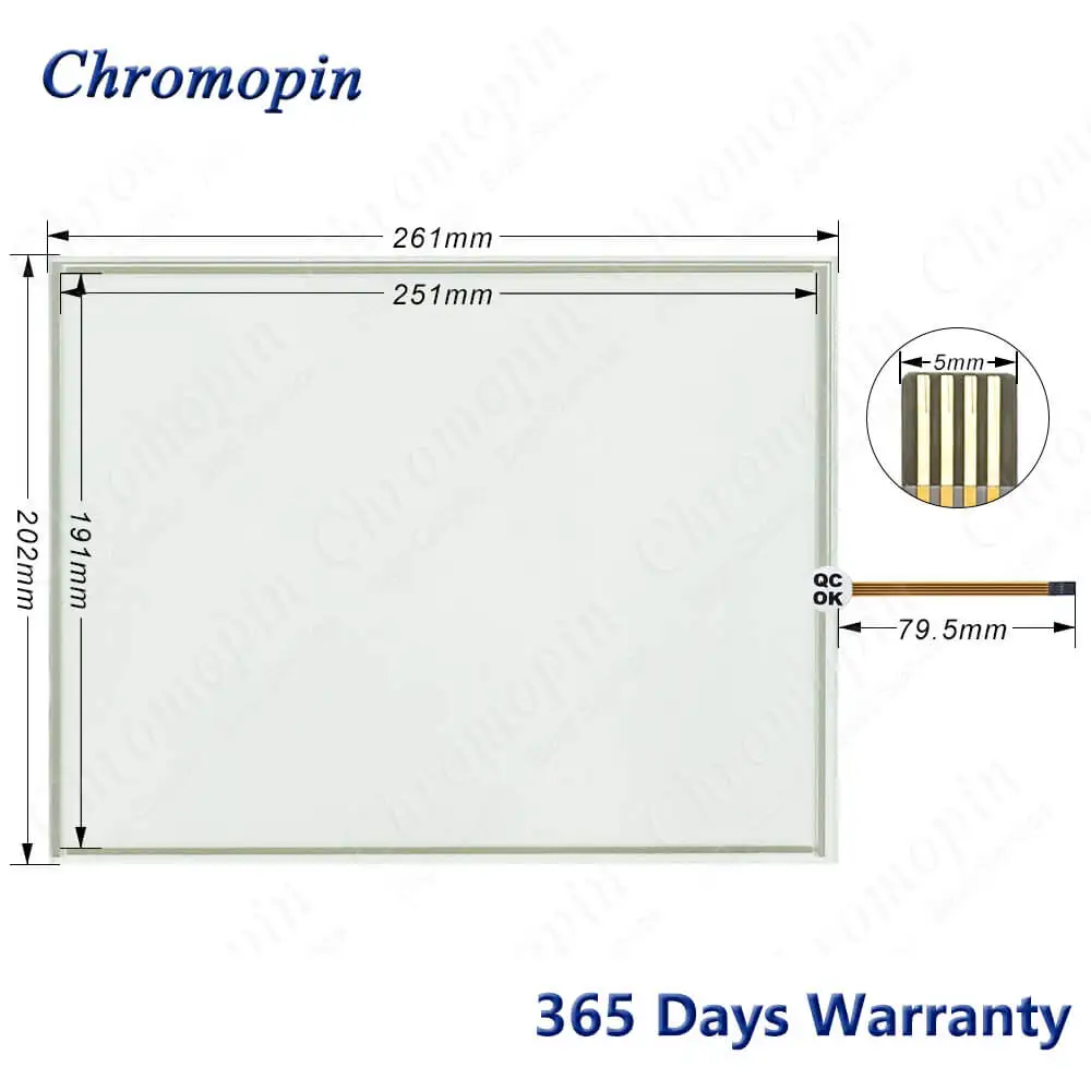 

Touch Screen Panel Glass Digitizer for Delta DOP-112WX DOP 112WX DOP112WX Touchscreen with Front Overlay Protective Film