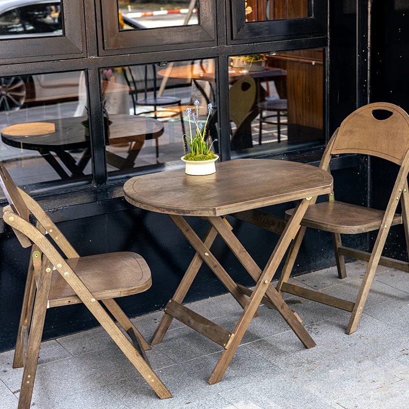 

folding tables and chairs solid wood multi-layer board outdoor stall table portable square household small apartment igt 테이블 캠핑