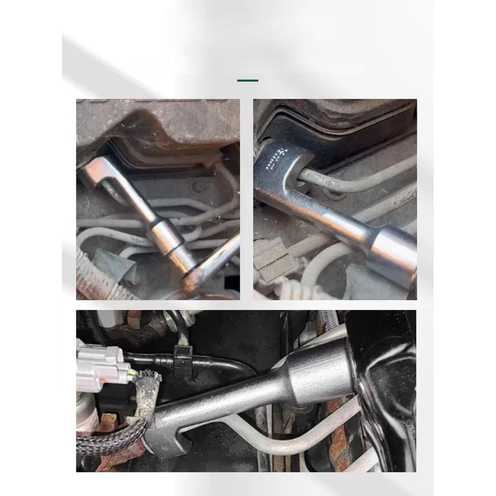 L Shaped Fuel Injector Socket Wrench Set 12mm 14mm 16mm 17mm 18mm 19mm Steel Oil Tube Removal Tool For Diesel Engine Repair