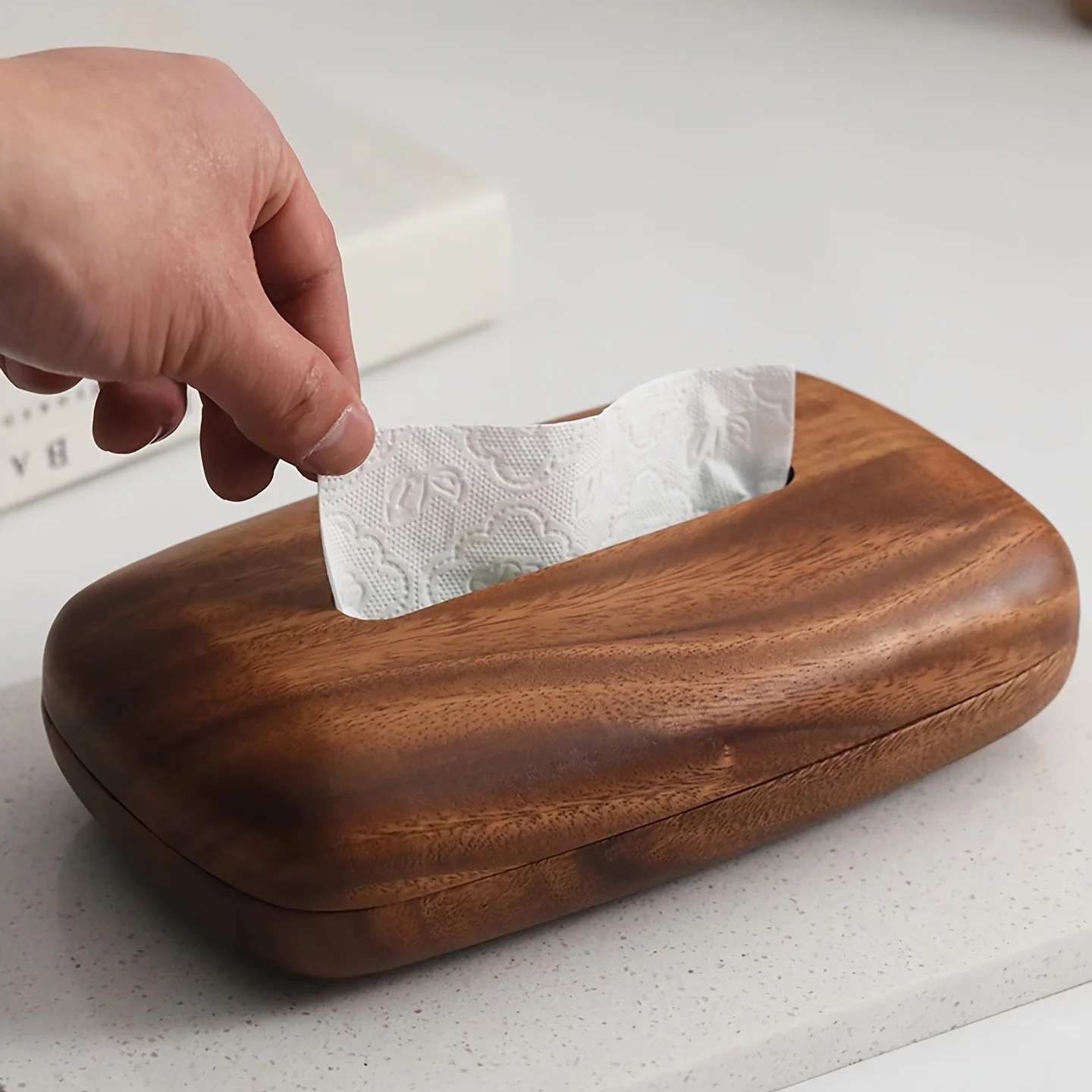 Home Hotel Living Room Table Napkin Organizer Wooden Tissue Box Holder New Chinese Style Luxury