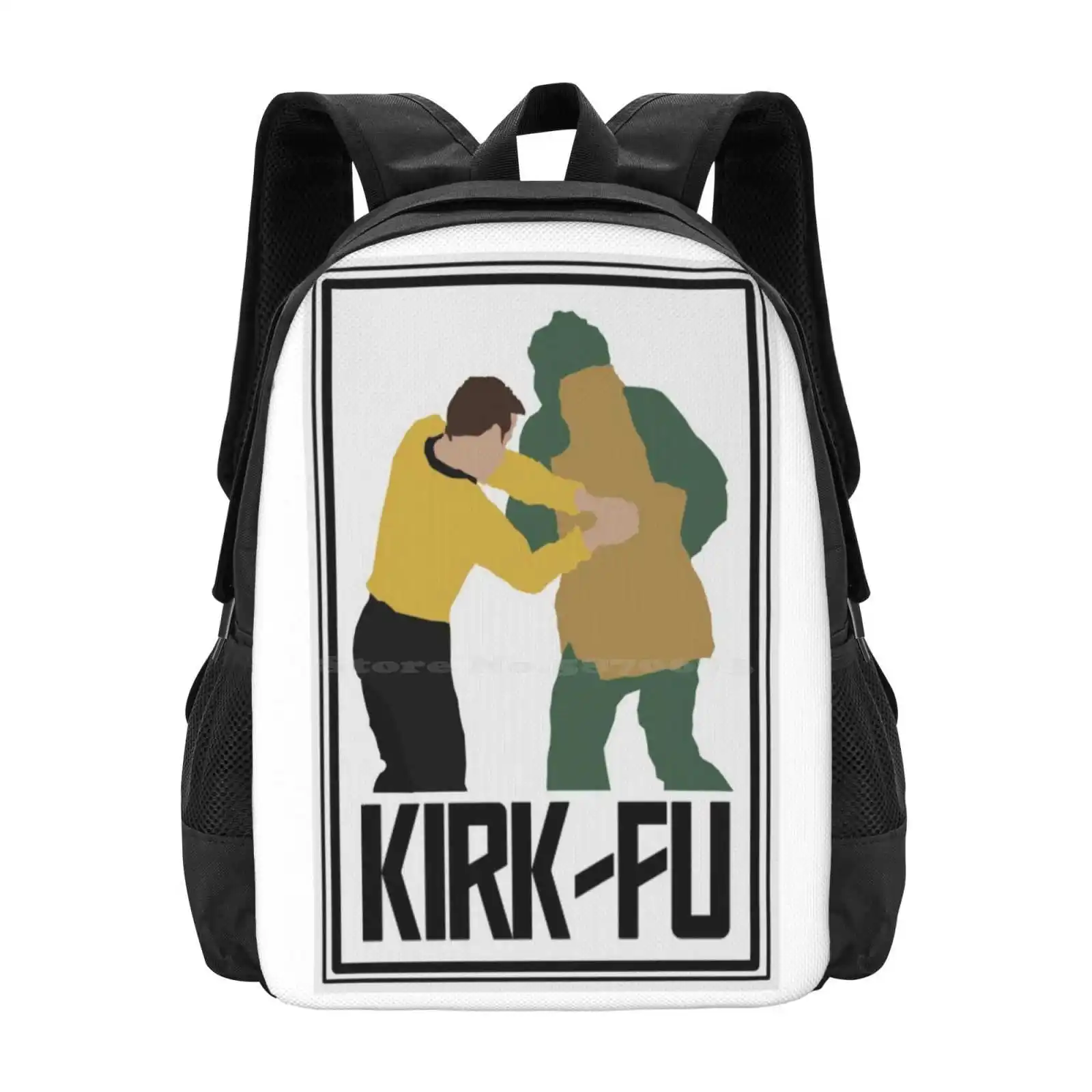 Bolsa de diseño con patrón de Kirk Fu, mochila para estudiantes, Kirk Fu, Kirkfu, Gorn