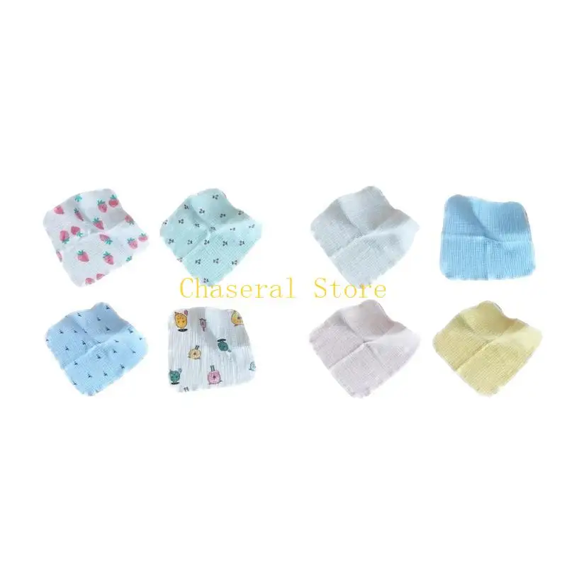 E7CE 4 قطعة مرايل لعاب مربعة منشفة الوجه تغذية المرايل مستلزمات الرضع حديثي الولادة منشفة لعاب منديل BabyEssentials #5