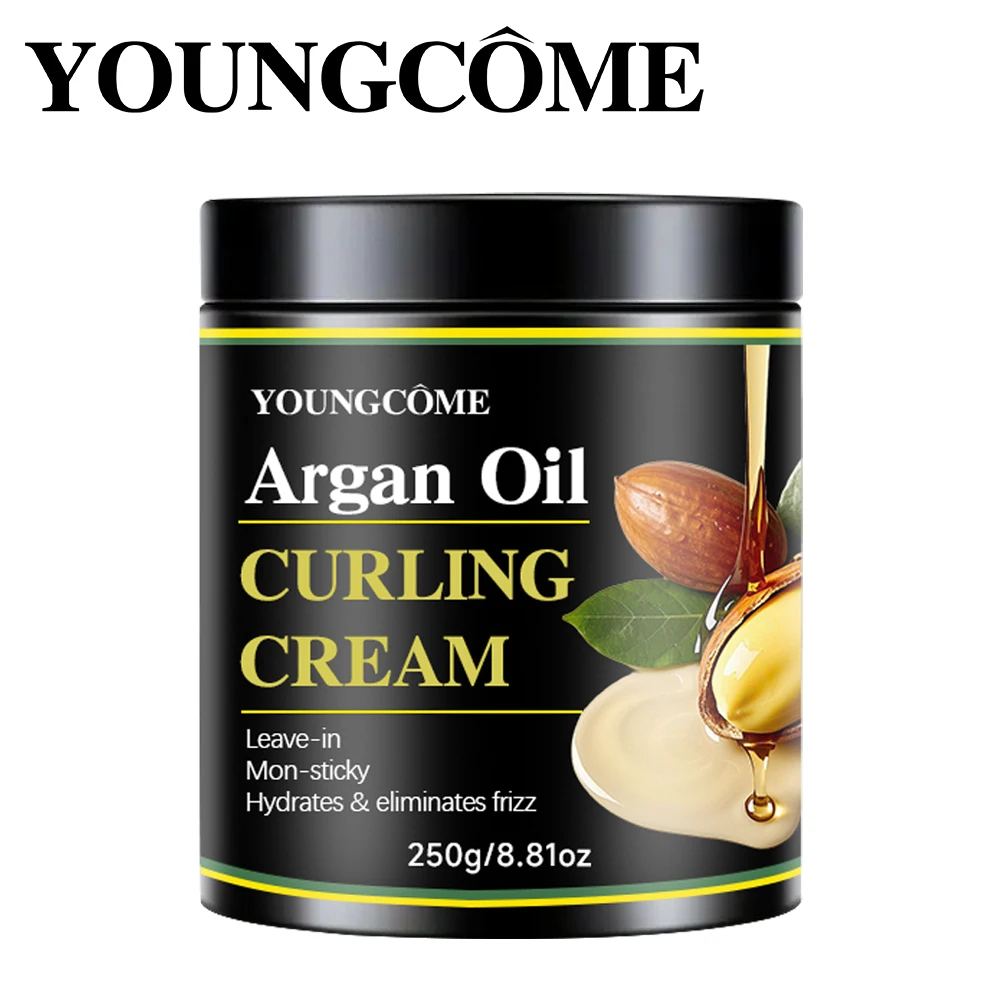 كريم تحديد تجعيد زيت الأركان، كريم تصفيف كريمي خالي من السيليكون لتجعيد الشعر الضيق والضفائر والملفوف وأنماط الغسيل والذهاب #4