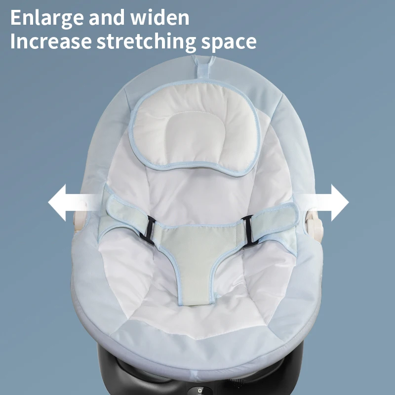 High Efficient  Blue Cartoon Baby Cradle Safety Comfortable Adjustable Baby Rocking Chair Automatic