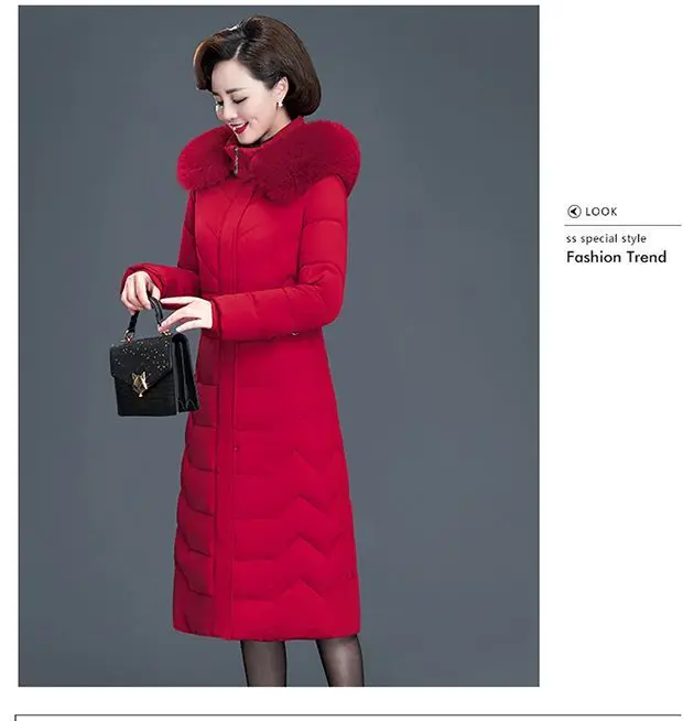Middle Aged Mother Down Cotton Jacket 6XL Winter Oversized Thick Hooded Coat Windproof Rainproof Female Warm Long Parka Overcoat