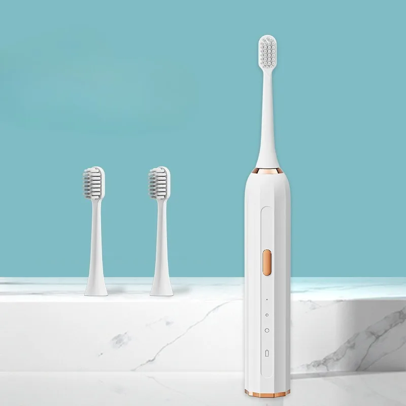 فرشاة أسنان ذكية مغناطيسية للإرتفاع بالموجات الصوتية قابلة لإعادة الشحن عبر USB وشعيرات ناعمة مقاومة للماء 5 تنظيف #5
