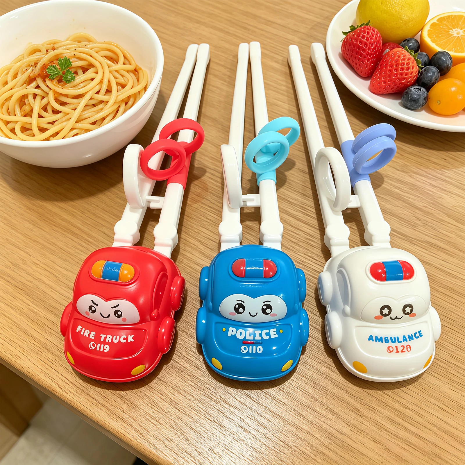 Cartoon Car Kids Training Chopsticks Auxiliary Learning Chopsticks Reusable Utensils for Toddlers Beginners