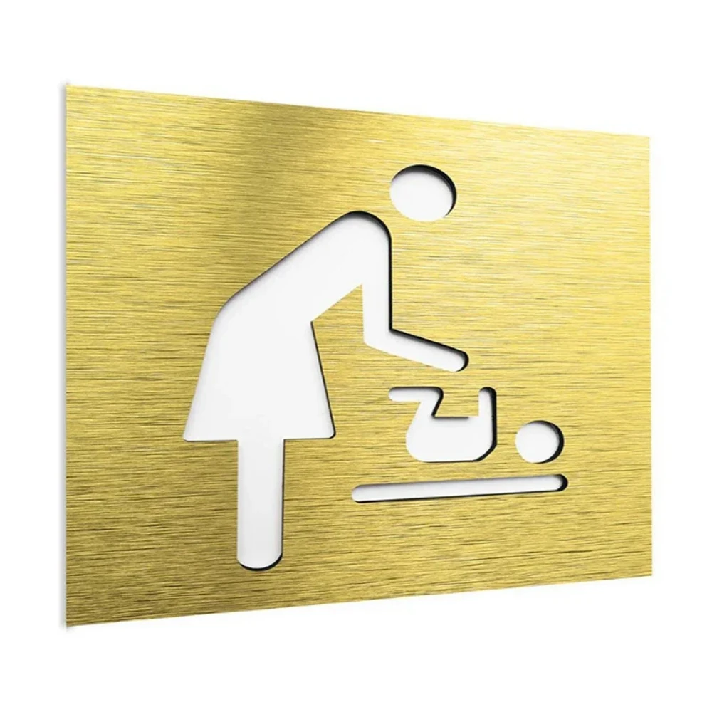Customized Composite Aluminum Plastic Board Baby Change Door Wall Sign Diaper Apartment  Door Number
