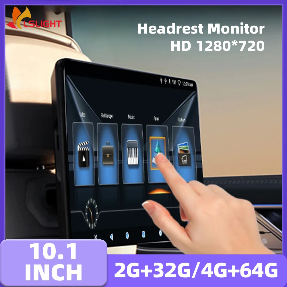 External Headrest Display 10.1 Inch Android 11 IPS INCELL Lamination Process With Google Certification Support HDMI Input USB SD