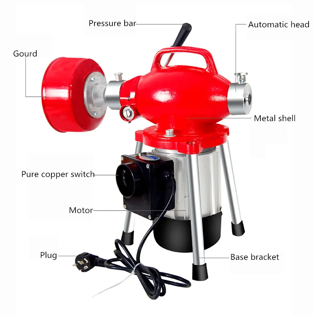 Household Pipe Snake Dredging Machine Electric Sewer Dredging Machine Toilet Floor Drain Cleaning Tool