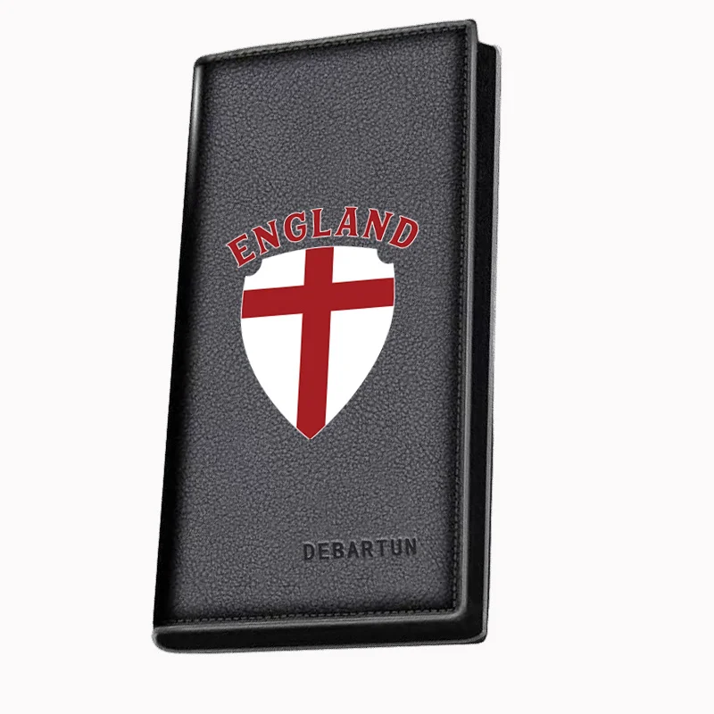 Cross shield flag country emblem Men's Long Wallets Business Stylish Printing Design Casual Use Christmas Valentine's Father's D