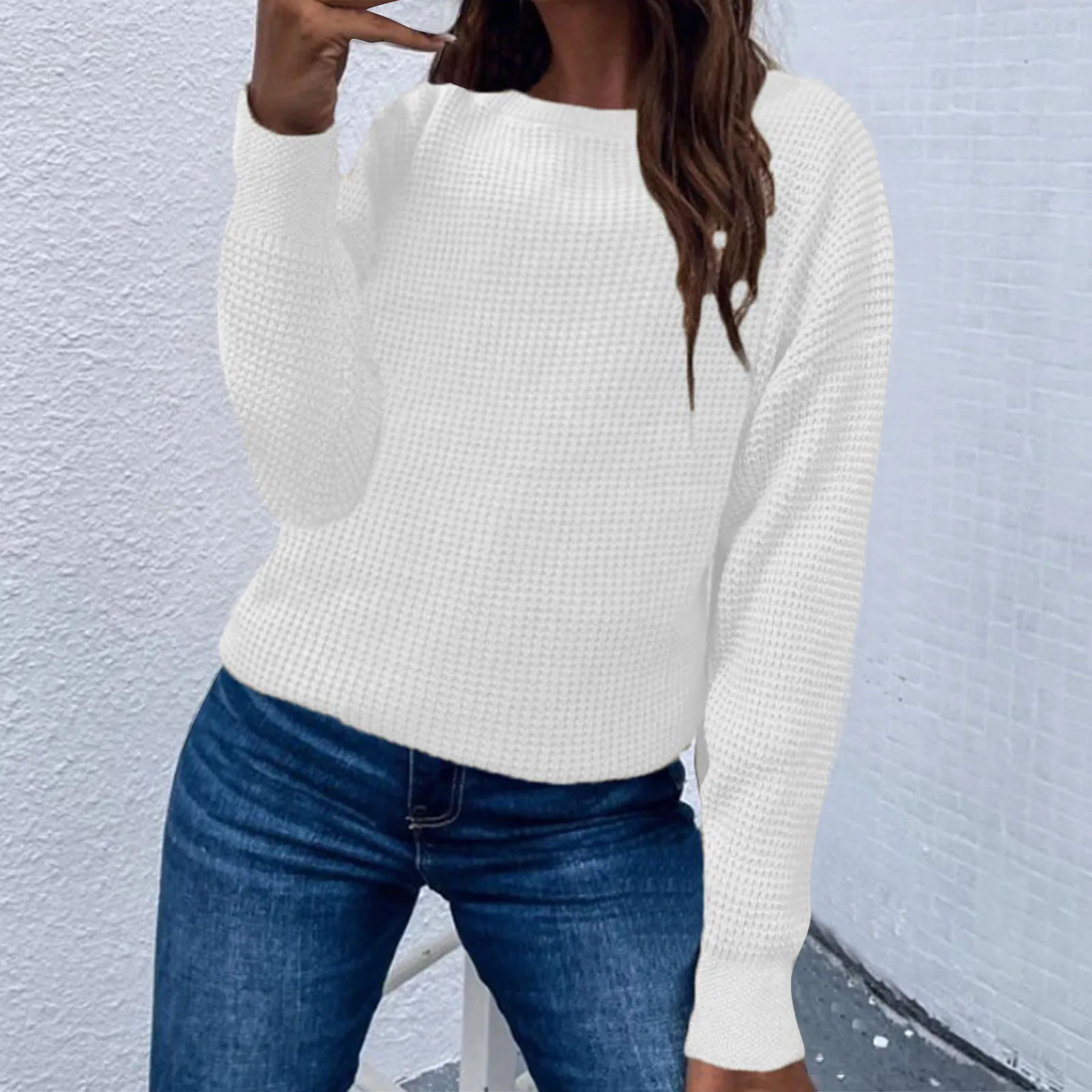 

Women Solid Knitted Thicken Pullover Sweater Casual Loose O Neck Long Sleeved Oversize Top Autumn Winter Lady Chic Sweaters