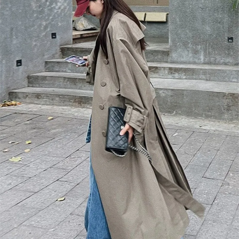 Women's Windbreaker Coat New Korean Style Main Long below the Knee and Ankle