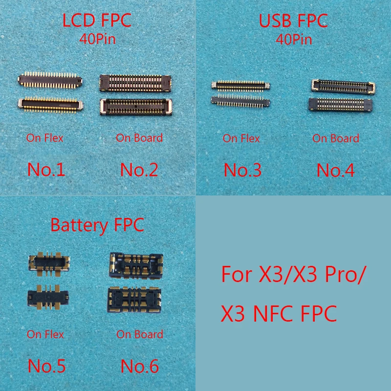 2pcs-10pcs LCD Display Screen FPC Connector For Xiaomi POCO X3 / X3 Pro NFC USB Charger Charging Contact Plug Battery Connector
