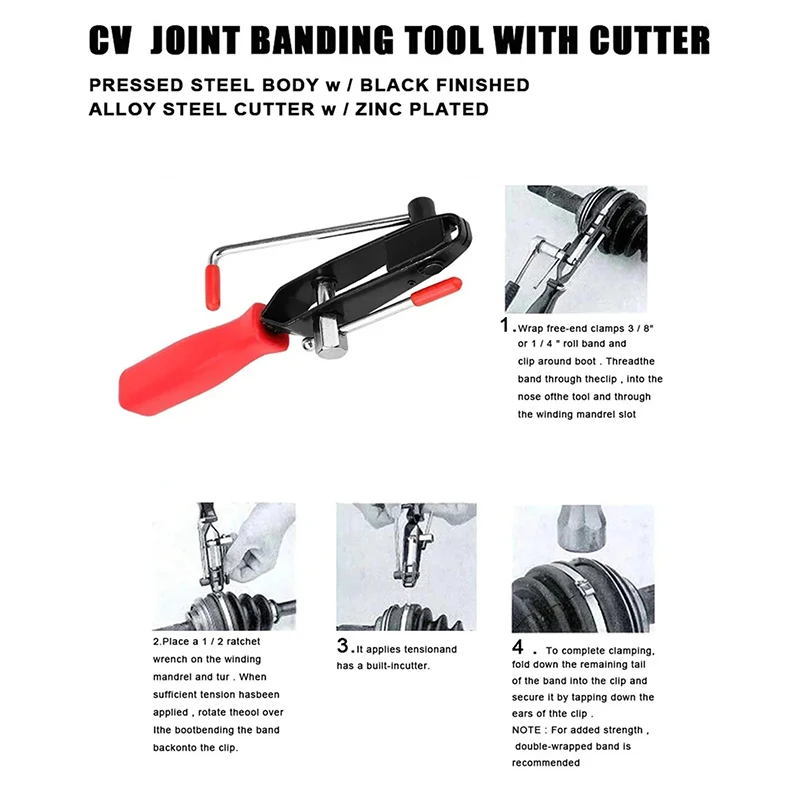 Car Banding Hand Tools Kit CV Joint Boot Clamp Pliers for Exhaust Pipe Ear Boot Tie Pliers Fuel Filter Hand Installer Tools