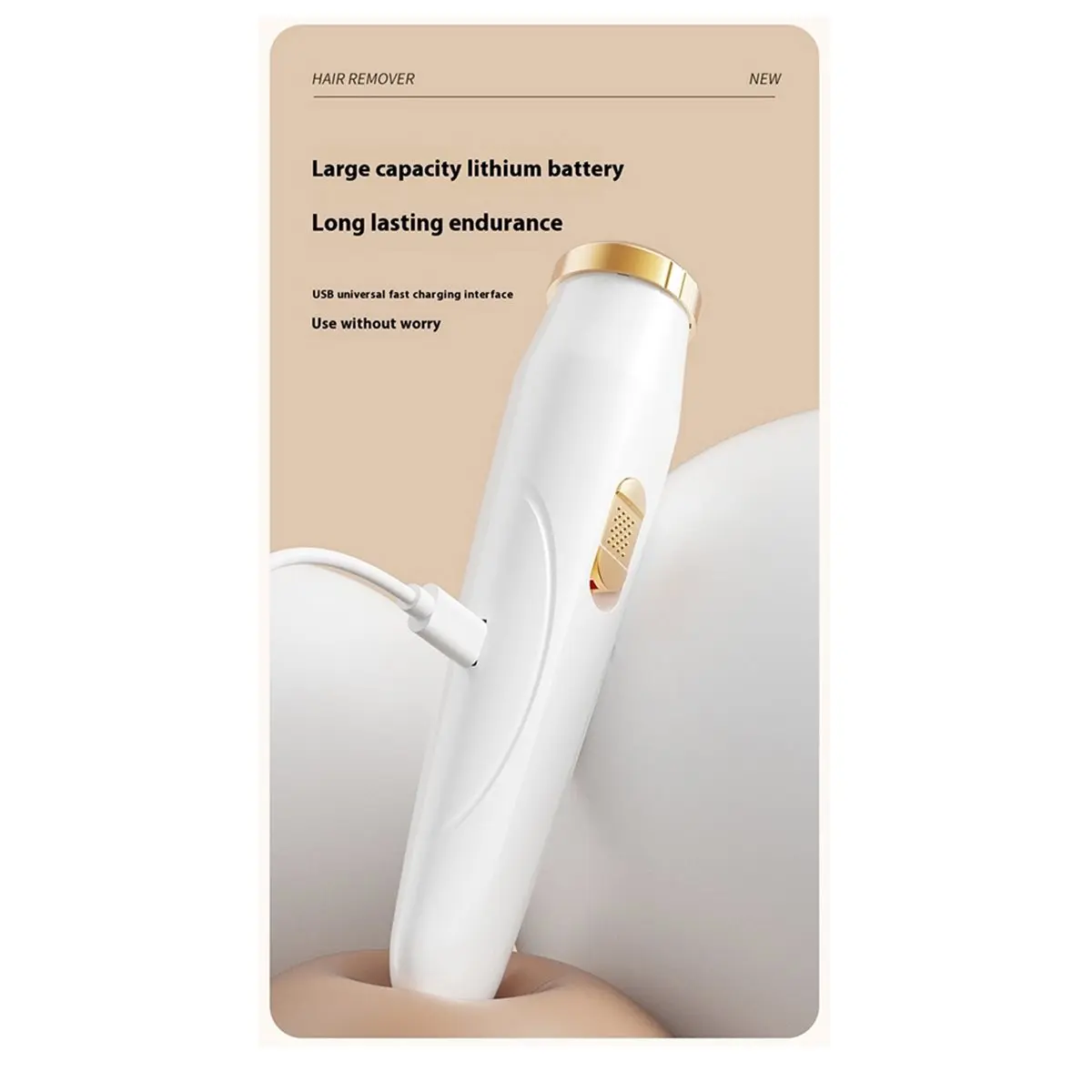 popop Women'S Body Hair Remover Universal Painless Electric Shaver Portable Body Hair Remover