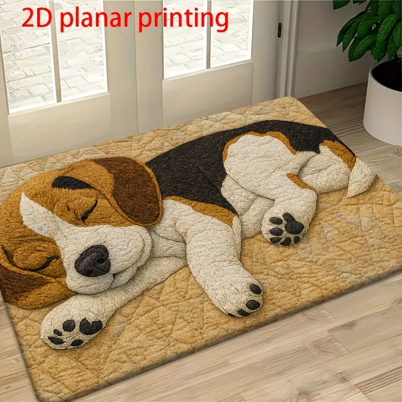 VIKAMA Cartoon Beagle Doormat Non-slip, Stain-resistant Kitchen & Bedroom Rug Indoor/Outdoor Area Rug Home Decor