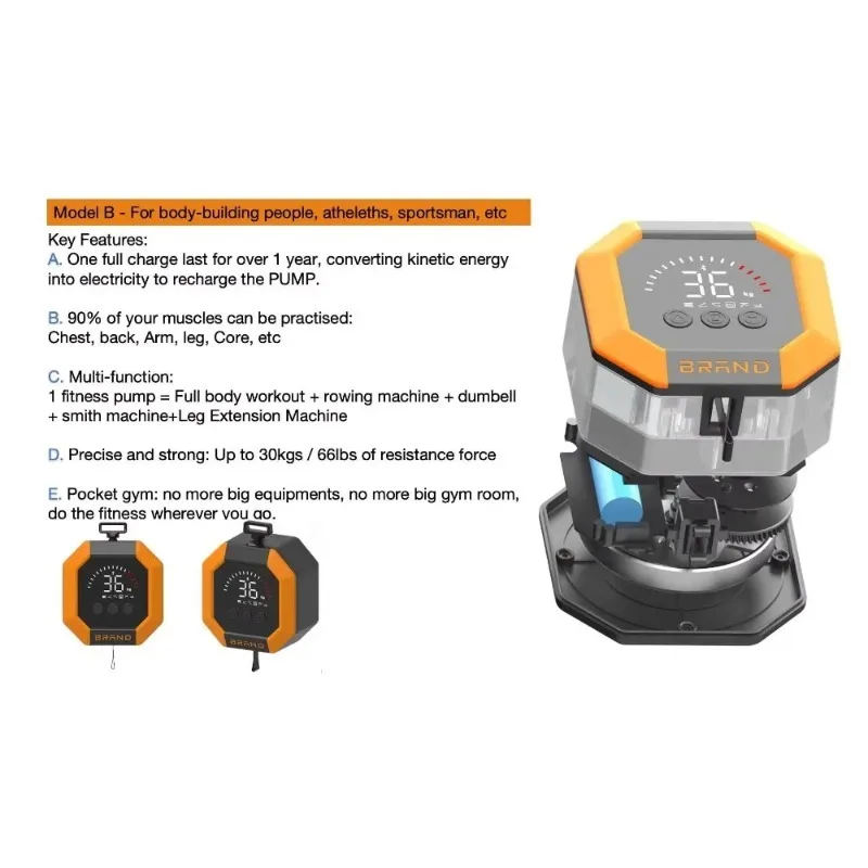 

Pocket Electric Smart Power Pump Fitness Home Gym Equipment Home Training Full Body Power Station