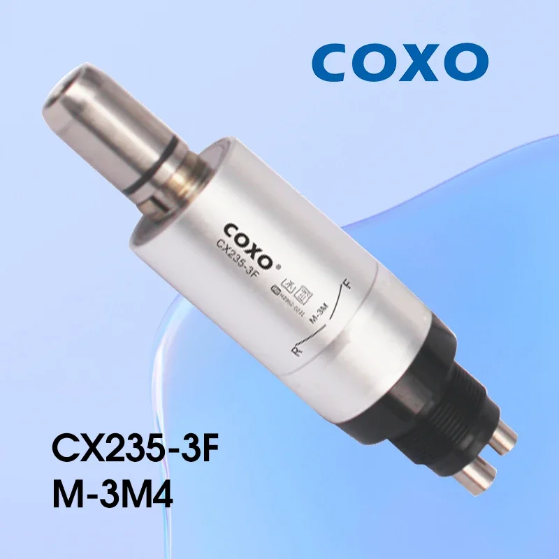 Coxo M-3M4 CX235-3F handpiece สแตนเลสความเร็วต่ำ-มอเตอร์ลม4รูด้านนอกทางน้ำสำหรับการควบคุมกระบวนการบดช้า