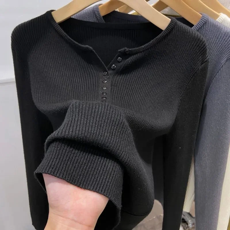 2023 Spring Autumn Women\'s Sweater Pullovers Spring Warm Slim Bottoming Shirt Long Sleeve Casual Pull Femme Knitwear Jumpers