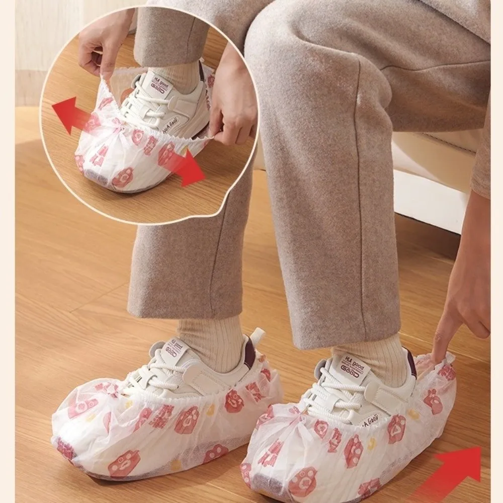 

Wear-Resistant Non-Woven Printed Shoe Covers Thickened Disposable Shoe Foot Covers Anti-Slip Dustproof Shoe Covers Home Use