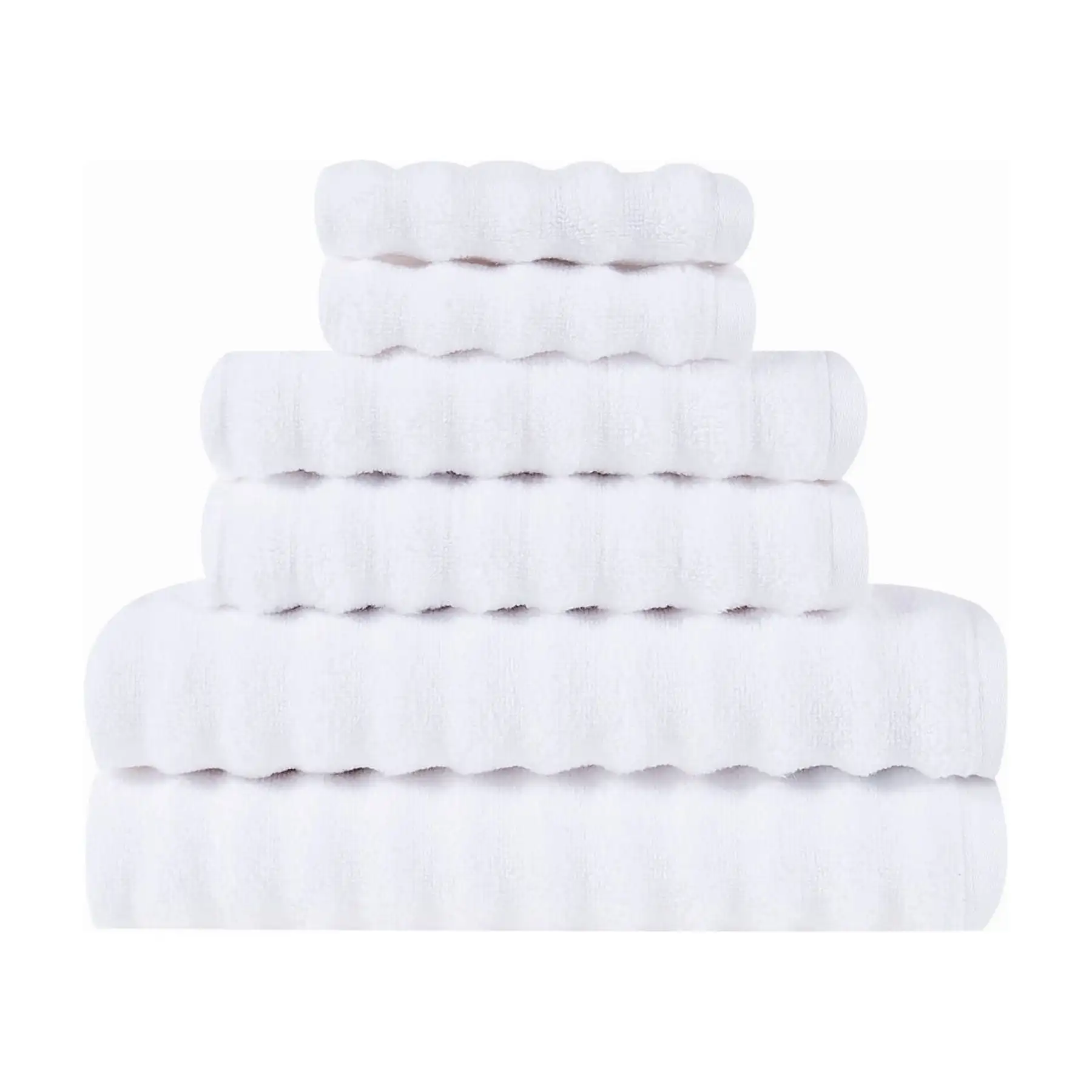 

Everyday Zero Twist 6 Piece Cotton Bath Towel Collection, White