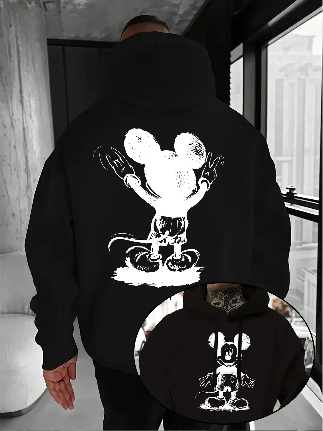 

2026 Худи с графическим принтом Disney Mickey для мужчин и женщин, модная теплая хлопковая толстовка для активного отдыха, свободная повседневная куртка унисекс