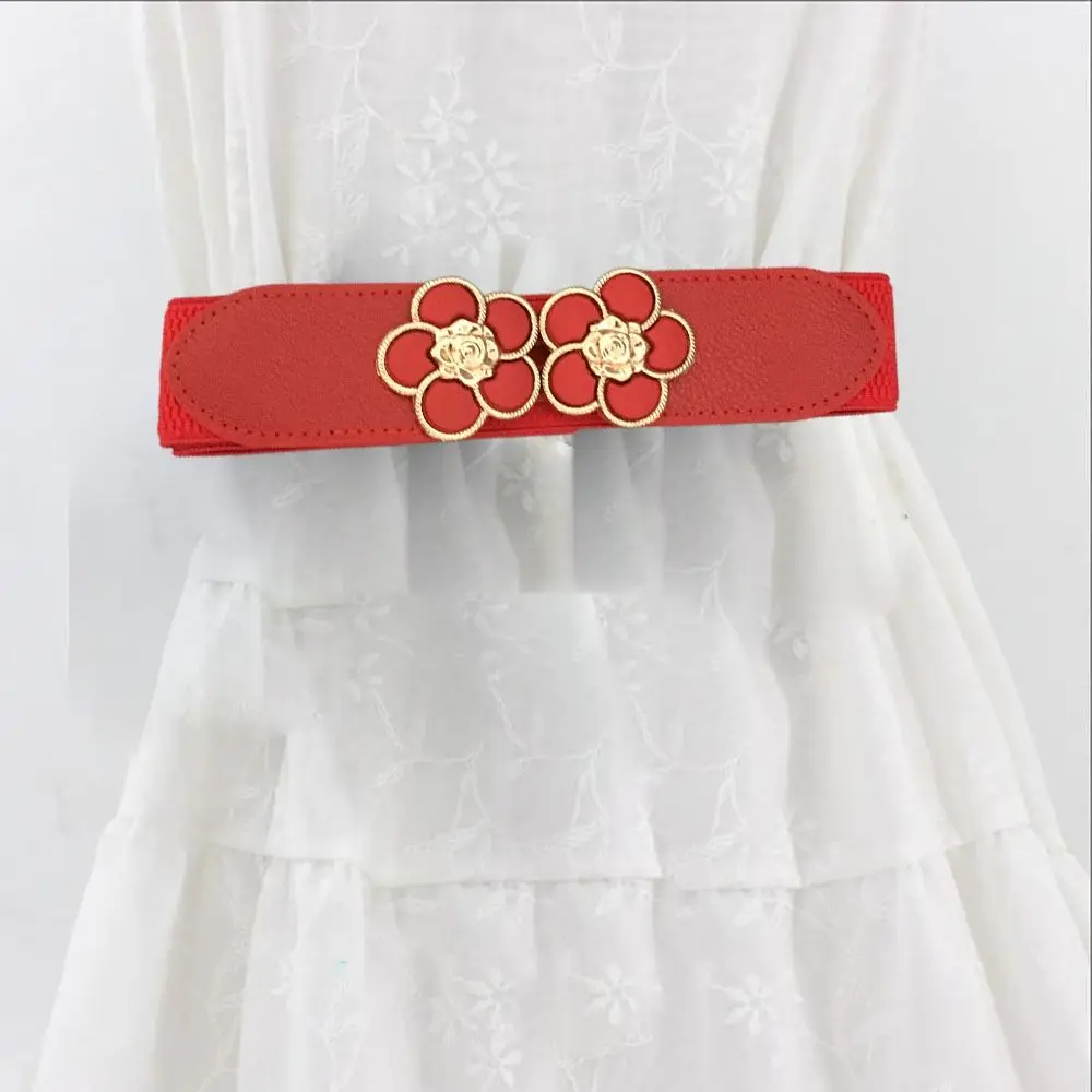 For Leisure Dress Jeans Corset Wide Waist Stretch Waistband Flower Belts Flower Belts Wide Belt Elastic Belts