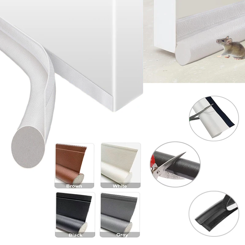 

1pc Adjustable Door Bottom Seal Strip Under Door Gaps Cover Thickened Soundproof Windproof Dustproof Bug Proof for Home Bedroom