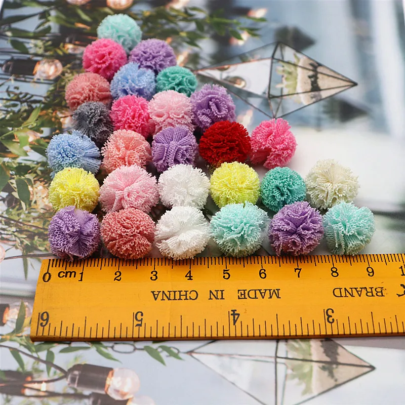 15mm Color Net Yarn  Lace Ball Net Cloth Flower Ball  Toys Clothing Packaging Gift Decoration Materials 80/160 Pcs