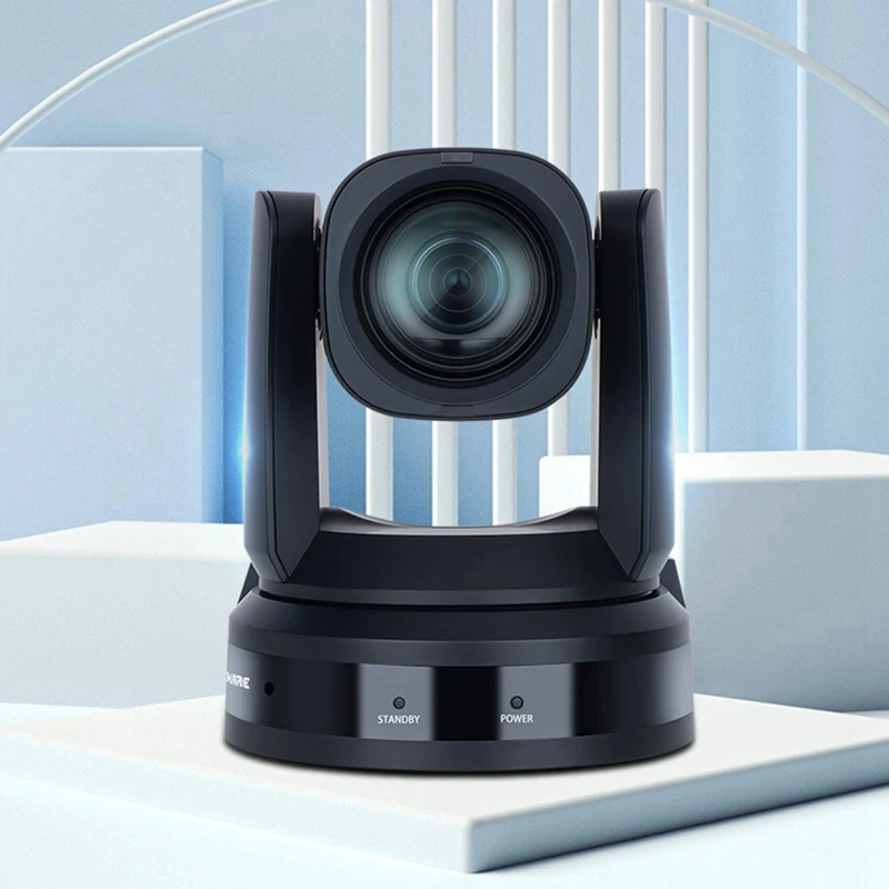 NDI Live Streaming Camera com USB 3.0 compatível e saídas IP, Broadcasting PTZ Camera, 12X Zoom