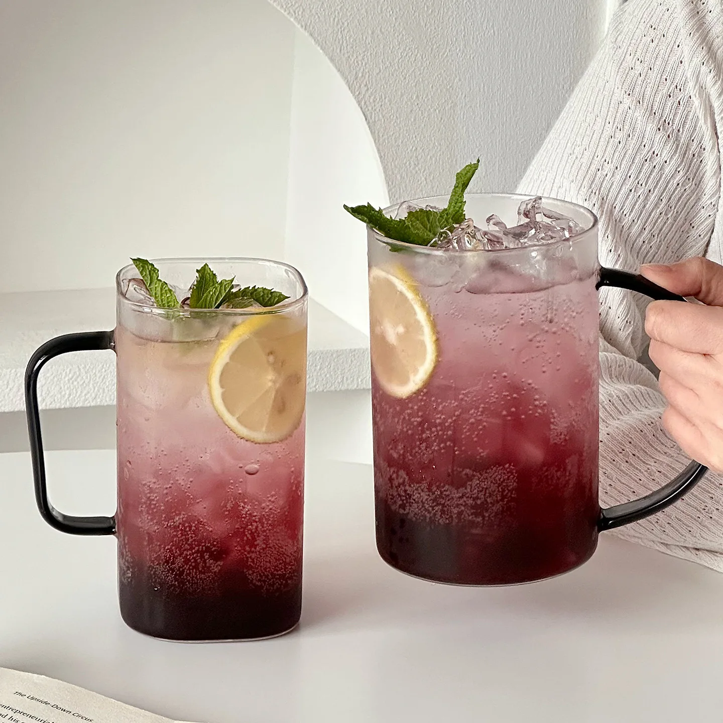 700/1000ml High Borosilicate Glass Cup, Heat-resistant Coffee Cups, Cold Drink Fruit Tea Cup, Large Beer Glass, Drinking Glasses