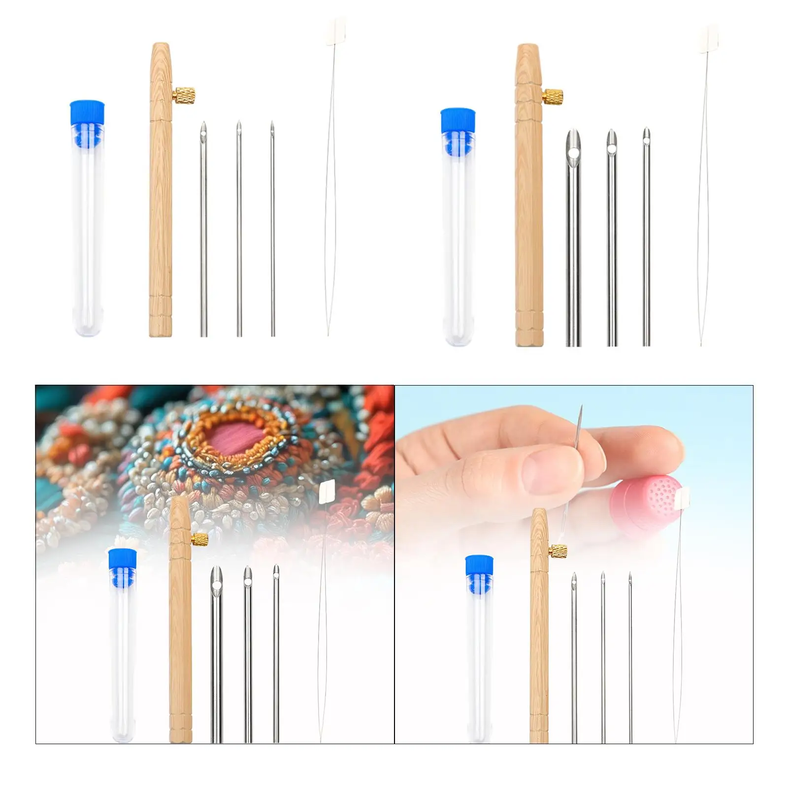 Punch Pin Kit Embroidery Pen with 3 Pin S Poking Pin Knitting Embroidery Pin