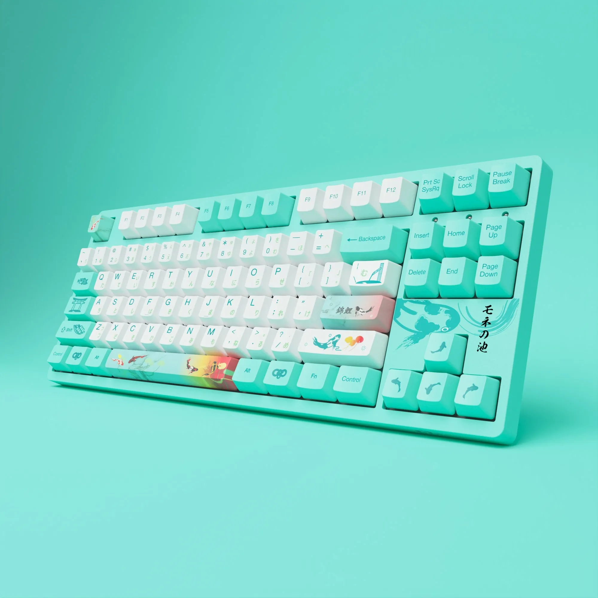 Teclado mecânico do jogo da lagoa de akko 3087 v2 monet prendido tkl 87-chave com corante do perfil pbt do oem-sublimação keycap n-chave rollover