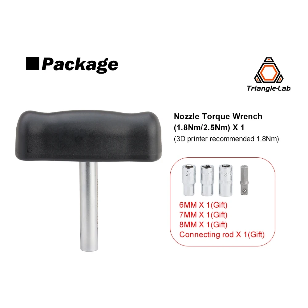 R Trianglelab Preset Torque Wrench 1.8N Safe and fast HEX SOCKET TORQUE WRENCH -7MM 8MM for 3D Printer Nozzle V6 volcano MK8