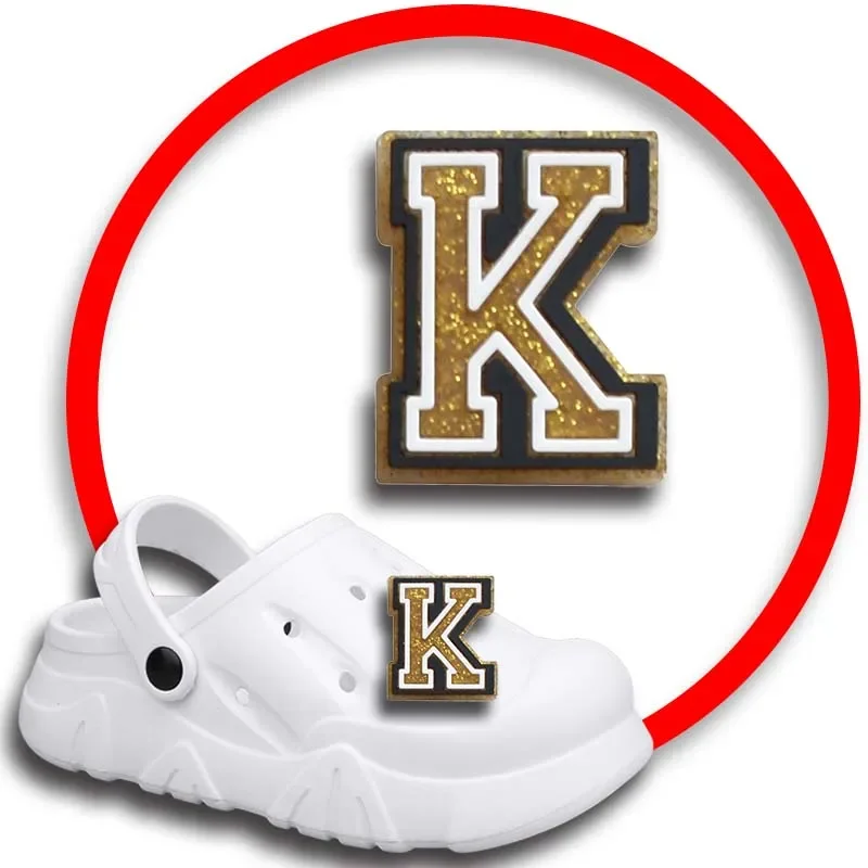 

1pcs Pins for Crocs Charms Shoes Accessories Gold Letter Decoration Jeans Women Sandals Buckle Kids Favors Men Badges