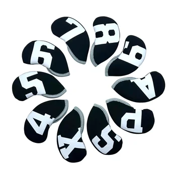 10 unids/set número de Golf cubierta de cabeza de hierro cubierta de hierro de Golf 4、5、6、7、8、9、P、A、S、X cubierta de cabeza de hierro accesorios de Golf universales