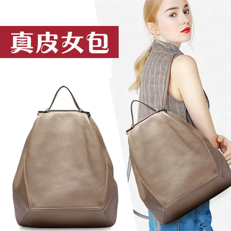 Super Large Head Leather Backpack Anti-theft Backpack Travel Bag 2022 Popular Luxury Womens Bag Simple Retro Leisure Fashion Bag