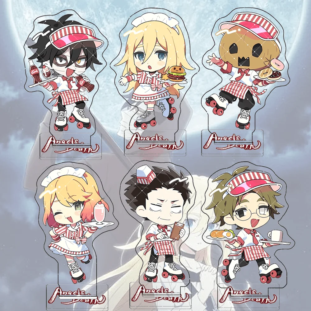 Angels of Death Zack 10cm Acrylic Stand Keychain Chibi Cafe Figure Bag Pendant Decor Collection Gift For Anime Fans